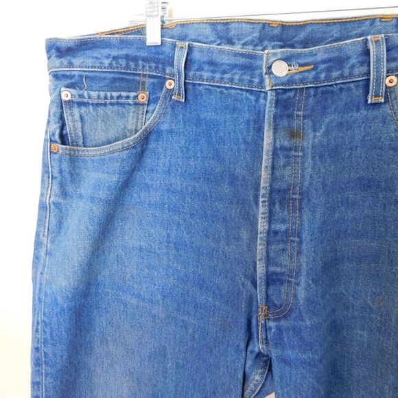 Levis 501 XX Jeans Size 40 x 34 Denim 5 Pocket Indigo Blue Casual Button Fly - Picture 5 of 10